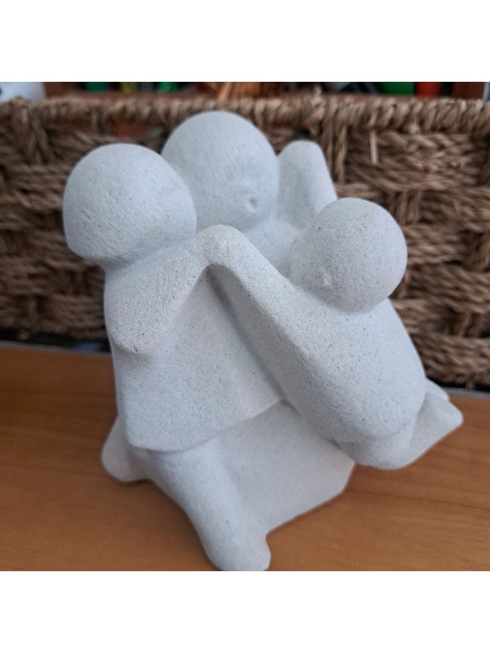MARBELL Stone Art Belgium FAMILY sculpture figurine Mother Father Baby solid